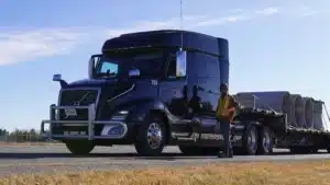 Truck hauling a single load